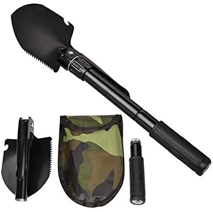 [7800] Multi-Purpose Foldable Shovel Portable Camping Multitool Kit With Storage Case