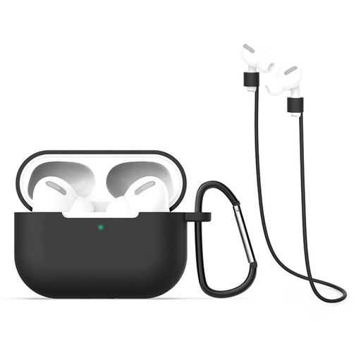 [7828] Airpod 3 & airpod Pro | 4 In 1 | Silicone Earphone Protective Case + Hook + Anti-lost Ear Hooks + Anti-Lost Rope Set