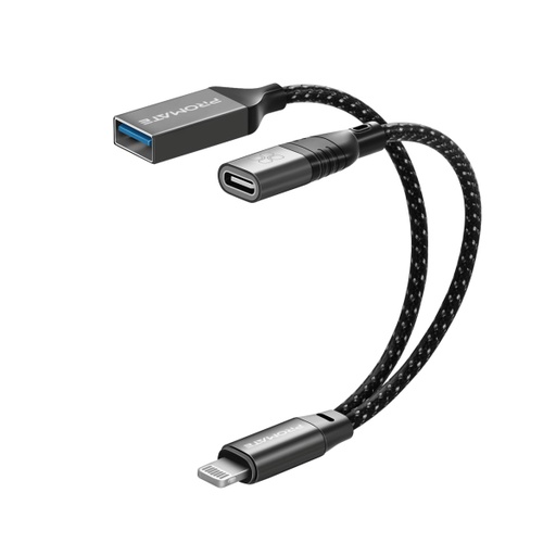 [7844-2] Promate 45W Data & Charging USB-C | IOS  OTGLink Media Adapter