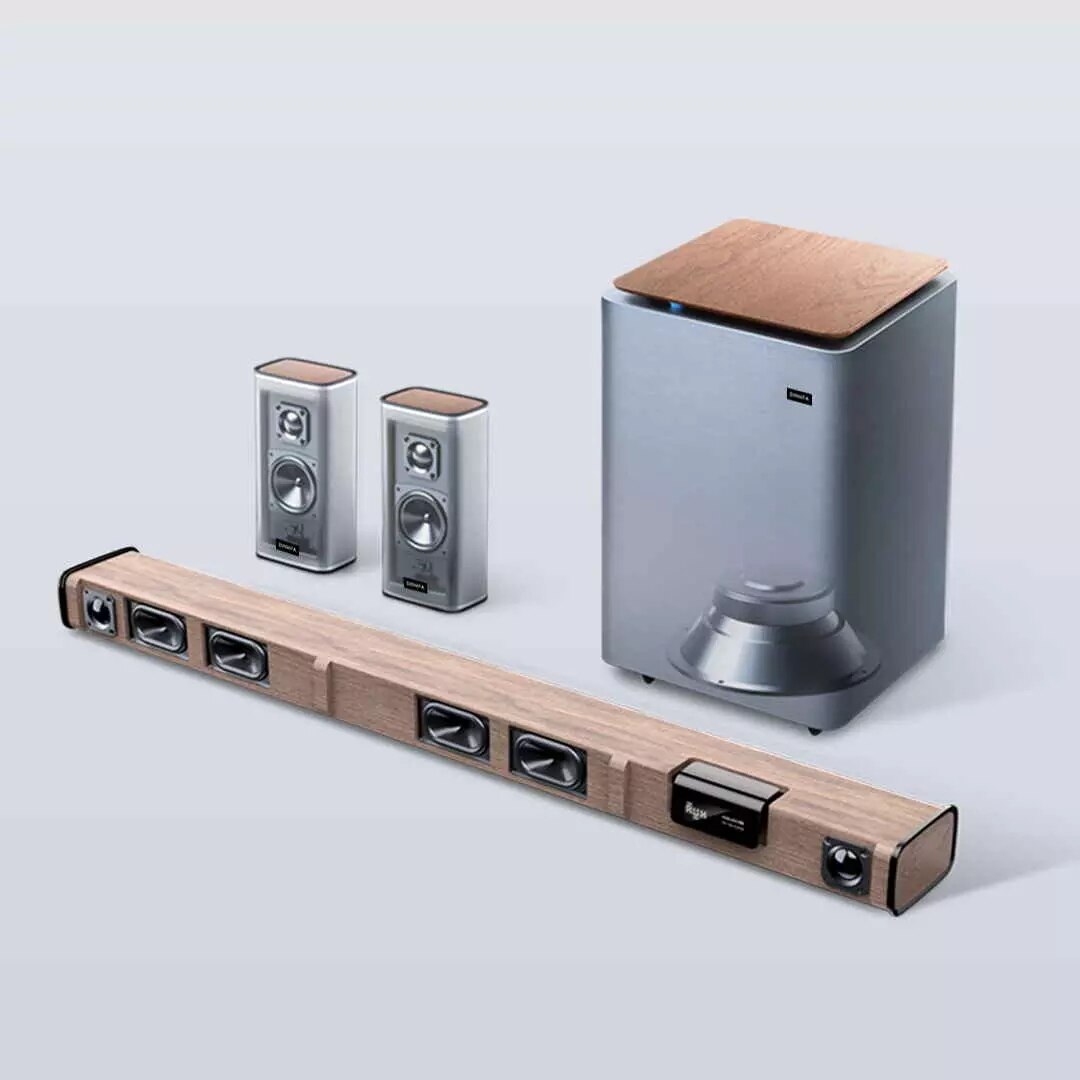 Xiaomi - Youpin Binnifa Karaoke Surround Home Theater Simulation | 5.1 | With | 5.8G | Wireless Microphone & | DSP | Subwoofer Speaker Bass Live-3D