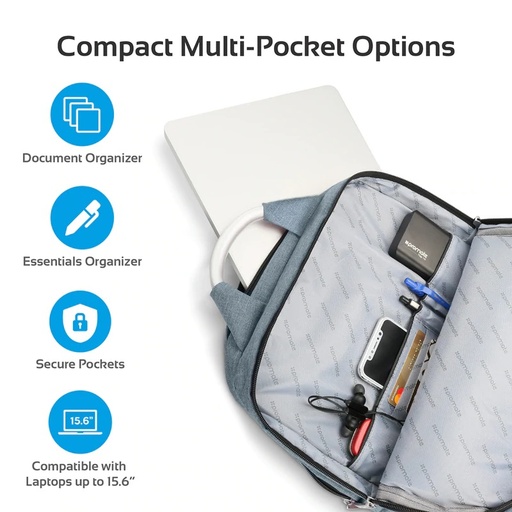 [7977] Promate | Nova-BP | Travel Anti-Theft Slim 15.6 Inches Computer Backpack with Water Resistant