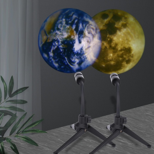 [7998] Star Projector 2 In 1 Moon Earth USB Rechargeable Projection LED Lamp