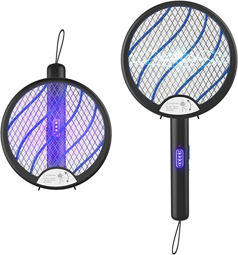 [8153] 2 in 1 Electric Mosquito Swatter | R6 | - | 1200mAh | Bug Zapper Racket Rechargeable Electric Fly Swatter with 3-Layer Touch Mesh |VC092|