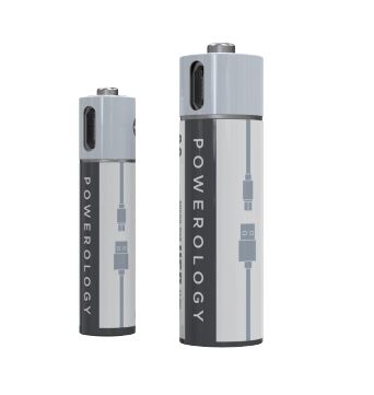 [1999] Powerology Usb Rechargeable Battery Lithium ion Battery Cell 2 pcs with Micro Usb Cable