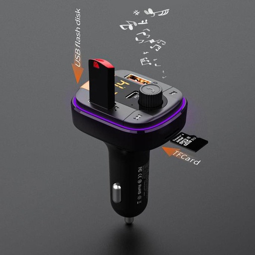 [8327] RECCI WIRELESS FM CAR CHARGER RQ01
