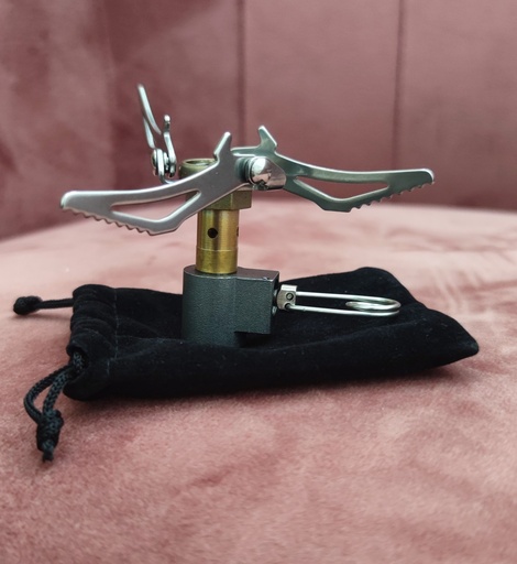 [8344] Omega Foldable Titanium Mini Camping Pocket Stove