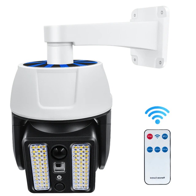 Solar Powered Simulation Monitoring Fake Security Camera With