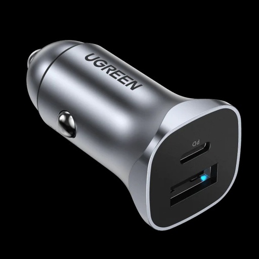 [8464] UGREEN ALL METAL DUAL PORT 20W FAST CAR CHARGER |30780B|