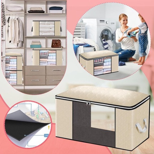[8814] Professional Clothes Comforter Storage Bag Large Capacity Organizer With Reinforced Handle