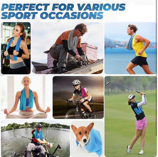 BLUEWHALE Soft Breathable Chilly Microfiber Towel For Yoga , Sport , Running & Gym Usage