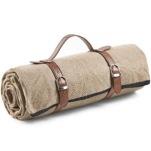 Soft Fleece Portable Camping & Trekking Rug Lined With Waterproof Material With Faux Leather Carrying Handle Picnic mat (2x2 M)