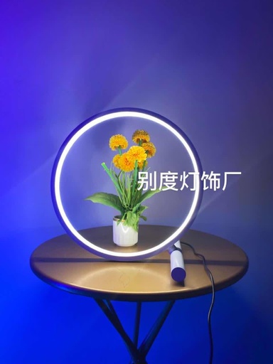 [2165] RGB Table Lamp Light With Remote Ring Lamp Light