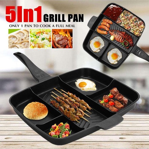[2207] Magic Pan 5 in 1 Magic Pan Non-Stick Iron Fry Pan