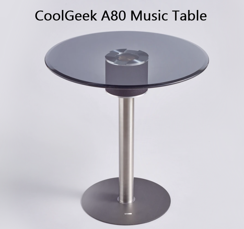 CoolGeek Athena A80 Bluetooth Speaker Glass table