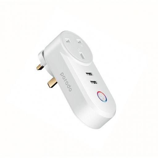 [2300] PORODO Smart Wifi Plug with Dual USB Charge PD-WFPU2-WH