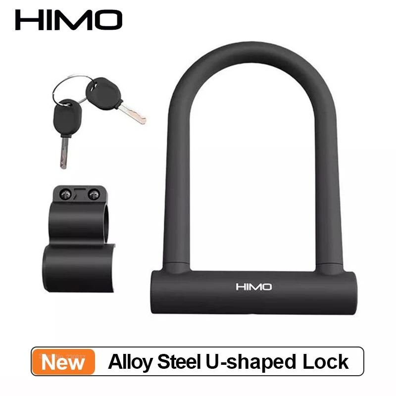 HIMO Portable Dual open U-shaped Lock Solid Core Lock U For Bicycle Motorcycle Security Anti-theft