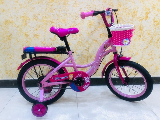 FORUZIN Pink Girl's Kid Bike With Backseat, Training Wheel, Basket 12-707