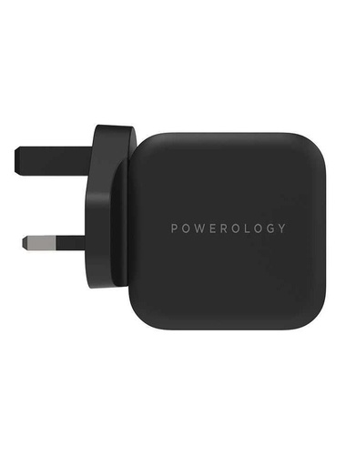 [2509] Powerology 61W Ultra-Compact  PD GAN Charger - Black P61PDWUKCBK