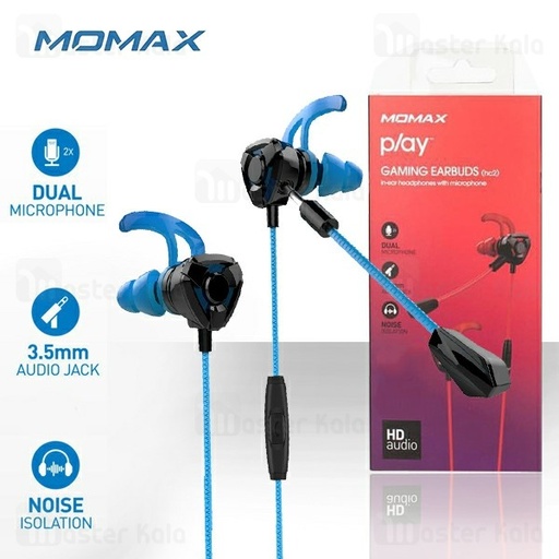 MOMAX Gaming Earbuds with Dual Mic 3.5mm In-ear Wired Earphones