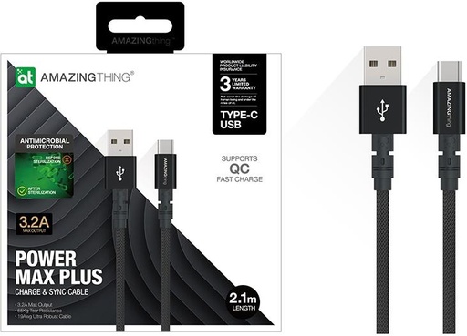 [2712] AMAZINGthing power max plus lightning to USB-A cable 2.1M black