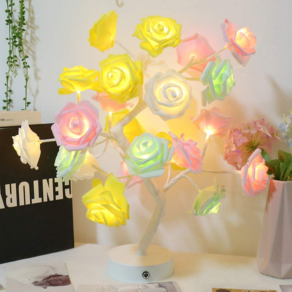 LED Table Lamp Rose Flower Tree USB Night Lights LED Light for Home Decoration Table Lights Party Christmas Xmas Wedding Bedroom Decor