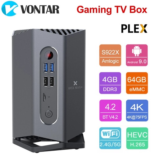 [5945] A95X MAX PLUS GAMING TV BOX WITH S922X AMLOGIC CPU ANDROID 9.0 & 4GB RAM 64GB INTERNAL STORAGE