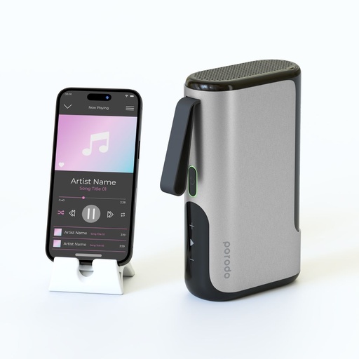 [9022] PORODO 3 IN 1 | 10000 mAH POWER BANK | SPEAKER | PHONE HOLDER | TOUCH CONTROL | PD-PBFCH022-SL |