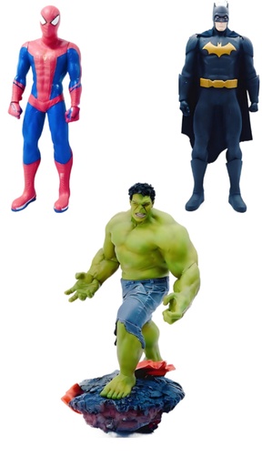[9056] INCREDIBLE HULK 60cm Avengers Statue, BATMAN 70cm The Dark Knight Plastic Toy Fabric Cape & Best Life-Size  SPIDER-MAN 80cm Statue Unique Design, Big Size