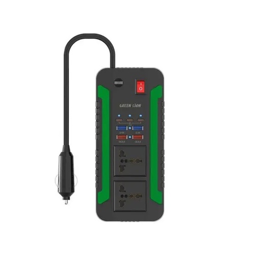 [9088] Green Lion Spark 300 Power Inverter | 300W Power | Ultra Fast Charging | Premium Safety Systems for Protection | 2x AC Socket | 4x USB-A Port | 3x Type-C PD Port | Unique Design | 2 Years Warranty | GNSPI300WAT |