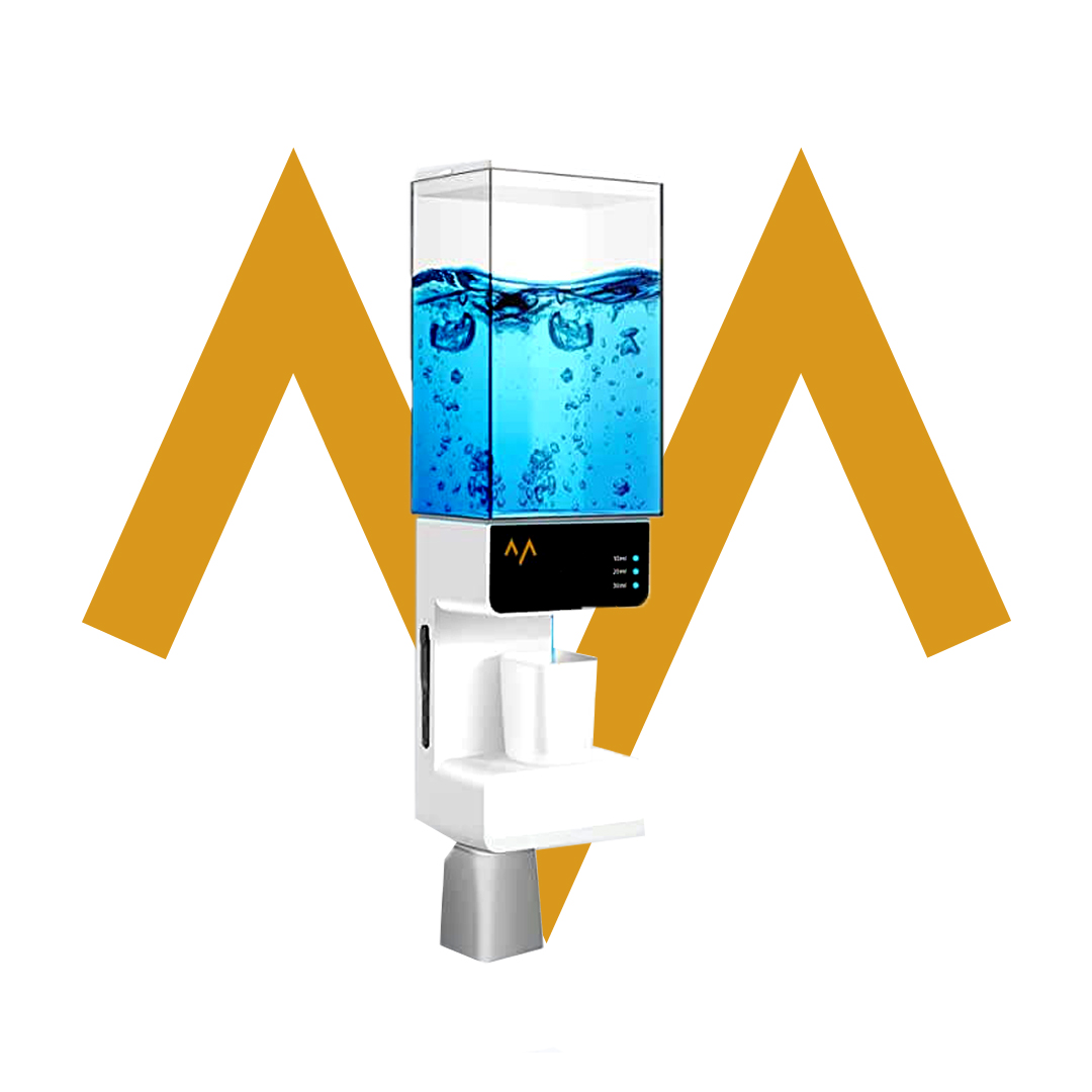 7MD Automatic Mouthwash Dispenser | Dual Installation Methods | 2 Cups Storage | 650ml Capacity | 3 Adjustable Levels | 12 Months Warranty |