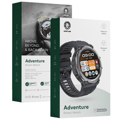 [9098] Green Lion Adventure Smart Watch | Bluetooth Call | Activity Tracking | Social Notifications | Heart Rate | Multiple NFC | Always on Display | GNADSW |
