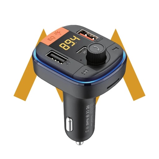 [9105] 7MD Wireless Car Charger & MP3 Player | Fast Charging | Premium Sound Quality | Colorful Lightning | Wireless Music Playback | Battery Voltage Warning | U-disk/TF Card Playback | 12 Months Warranty | 7MD-01 |