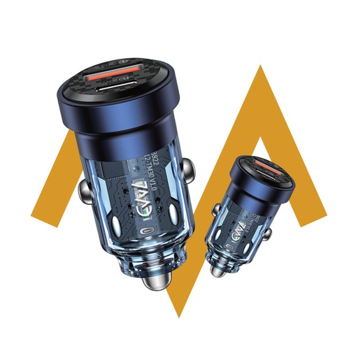 [9108] 7MD Dual Output Car Charger | Unique Transparent Design | Fast Charging | Safety Protection | Lightweight | Premium Quality | 2 Years Warranty | 7MD-N17 |