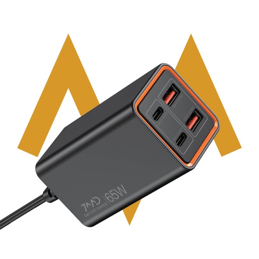[9114] 7MD Multi-Port Desktop Charger | Fast Charging | Charge 4 Device at a Time | Wide Compatibility | Space-Saving Design | Gan Technology | Smart Power Allocation | 7MD-37 |
