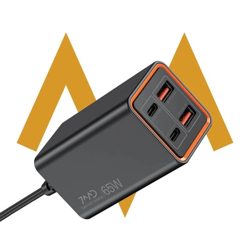 [9114] 7MD Multi-Port Desktop Charger | Fast Charging | Charge 4 Device at a Time | Wide Compatibility | Space-Saving Design | Gan Technology | Smart Power Allocation | 7MD-37 |