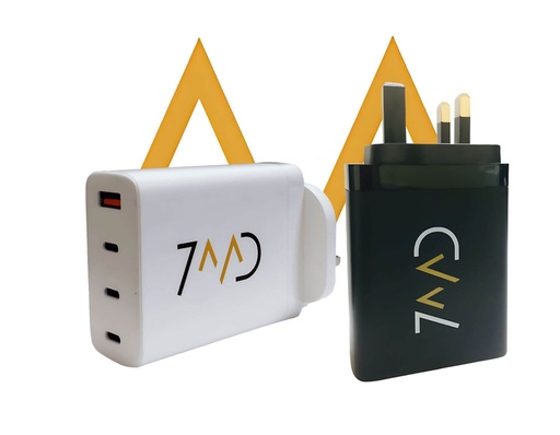 [9143] 7MD Multi-Port Wall Charger |  3 TYPE-C Ports | 1 USB Port | 100W Fast Charging | Gan Technology | Multiple Protection | Premium Quality | 2 Years Warranty | RDT3229-QP |