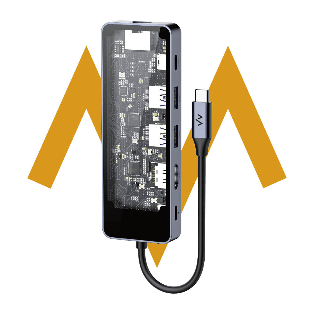 7MD 6 in 1 Extension Hub | HDMI Port | Type-C Charging Port | Type-C Data Port | USB3.0 Port | Unique Transparent Design | Quality Material | Multiple Protection | 12 Months Warranty | 7MD-17 |