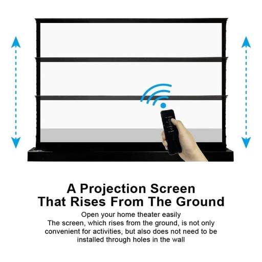 [9187] Projector Screen 100” Inch Display, Electric Auto Rising Floor Screen,160 Degree View,4K / 8K Visual Feast,3D Sound, Space-Saving Design,Easy To Assemble, Premium Quality