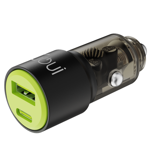 [9348] Goui Gear65 Car Charger | 65W Super Fast Charging | USB & Type-C Ports | Multiple Safety | Unique Transparent Design | G-CAR65WTRA-3A |