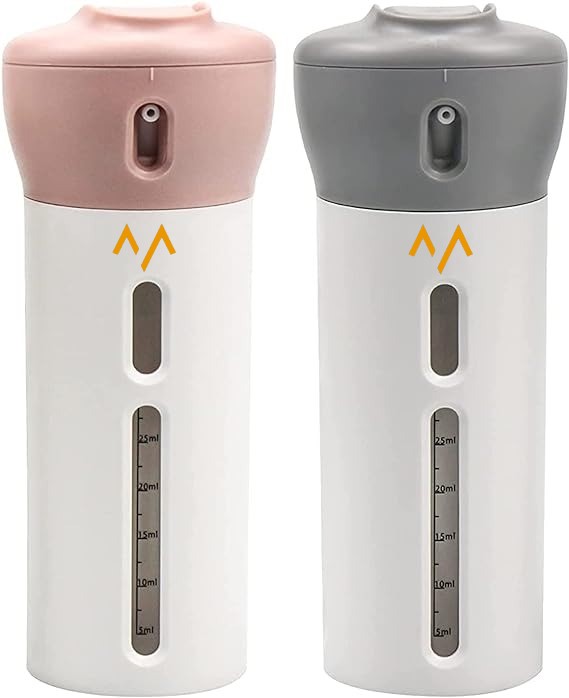 7MD 4 in 1 Travel Dispenser Bottles For Shampoo Lotion Gel Set, Leak-proof Travel Containers Bottles for Toiletries Body Wash Liquid Cream