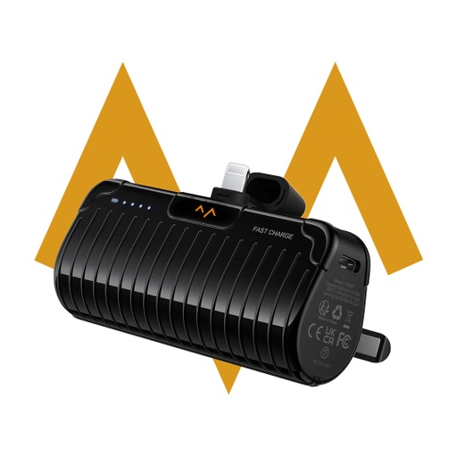 7MD Mini Portable Power Bank 5,000 mAh + Led Indicator With Built-In Plugon-C/L