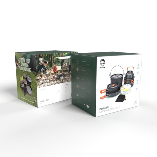 [9559] Green Lion Camping Cookware Set - OrangeBlack | GNCMPCKSETOBK |