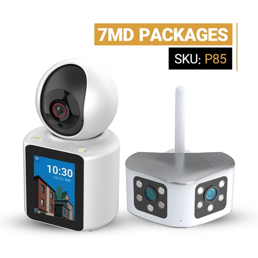 [P85] 7MD 2 in 1 Package Includes 7MD Video Calling Smart WiFi Camera + 7MD Dual Lens Camera