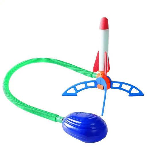 [9607] Kid Air Stomp Rocket Foot Pump Launcher Toy Sport  Game