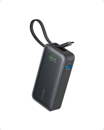 [9611] Anker Nano Power Bank 10,000mAh, Intelligent Display (30W, Built-In USB-C Cable) | A1259H11-BK / A1259H31-BL |
