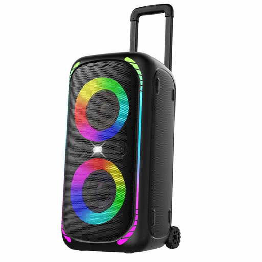 [9615] Porodo Soundtec BASH X Party Speaker with Trolley, 640W Peak Output, Bluetooth 5.3, Up to 12 Hours Playtime – Black | PD-BASHX-BK |