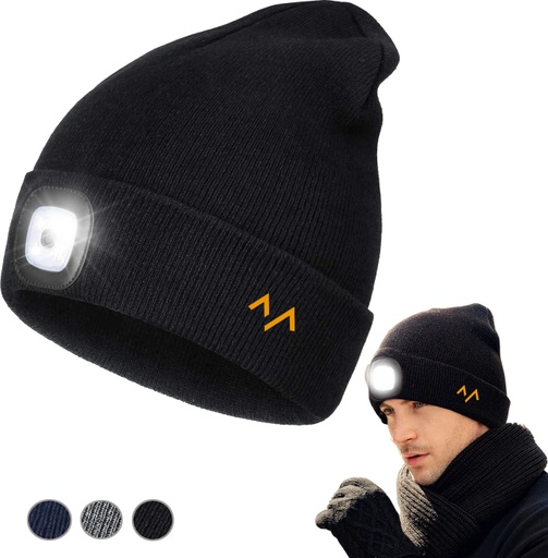 [9642] 7MD Unisex Beanie Hat With Rechargeable LED Light