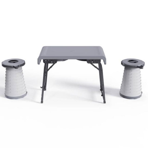 [9655] Porodo Portable Outdoor Table Set (Table + 2 Stools) | PD-CFDLDSTS- GY |