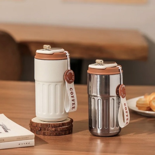 [9692] 400mL Stainless Steel Heat Insulation Coffee Mug With Smart Temperature Display