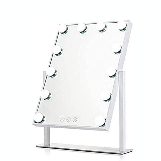 [9712] 7MD LED Lamp Makeup Mirror with Lights 12 Lamp Dimmable Bulbs, 360 Rotation 3 Color Mode Smart Touch Control Mirrors
